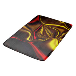 Tapete De Banheiro Traços de seda em vermelho e ouro com partes escur