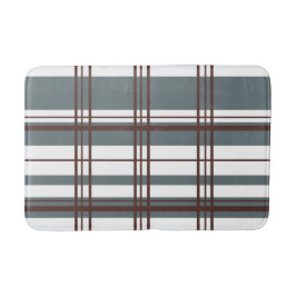 Tapete De Banheiro Traditional Plaid Smoke Grey, Deep Burgandy, White