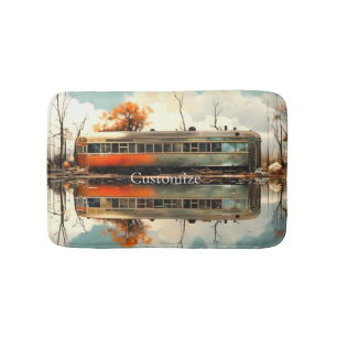 Tapete De Banheiro Trailer de Vintage Caravan RV Thunder_Cove