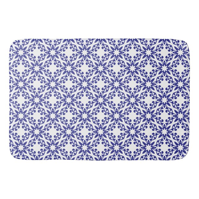Tapete De Banheiro Trellis Azul Real (Frente)