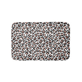 Tapete De Banheiro Trendência Chita rosa Dourada de Leopardo Negro