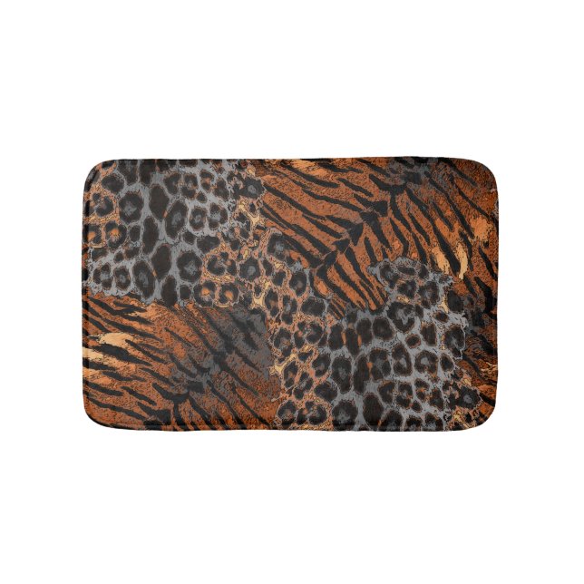 Tapete De Banheiro Trendência de pele de tigre-leopardo (frente)