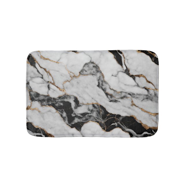 Tapete De Banheiro Trendy Black e White Dourado Marble (frente)