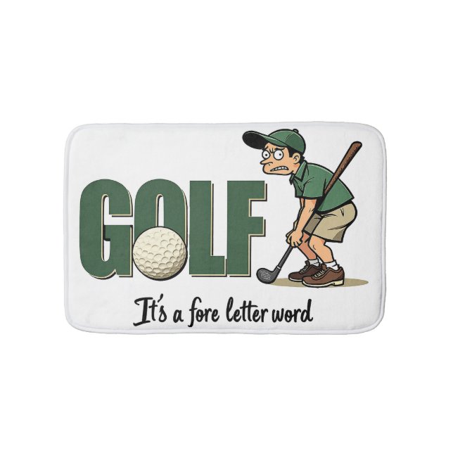 Tapete De Banheiro Trendy Golf Bath Mat Com Citação Engraçada (frente)