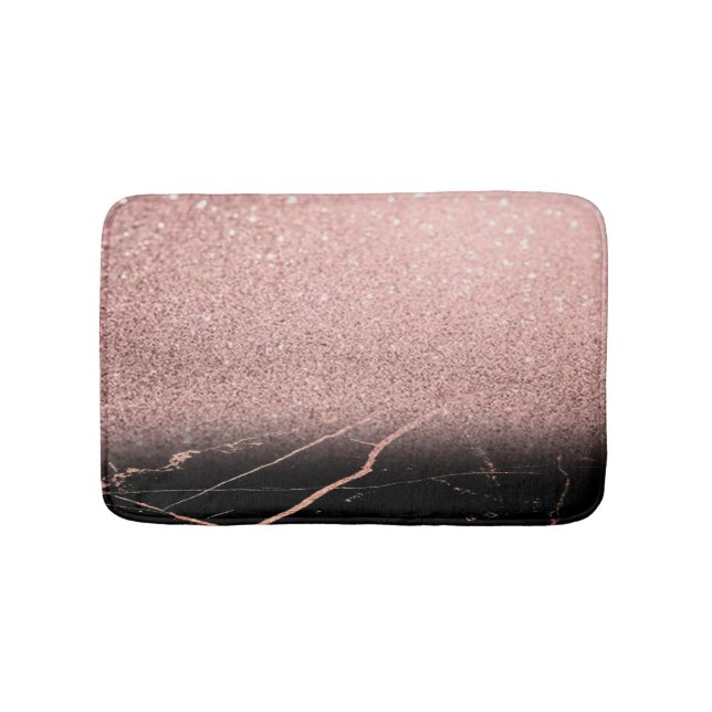 Tapete De Banheiro Trendy Legal Marble Stone, Rosa Dourada Glitter (frente)