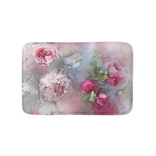 Tapete De Banheiro Trendy Watercolor Rosas Flores Elegante Floral