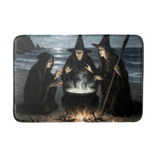Tapete De Banheiro Três Bruxas Criam Cauldron Full Moon Beach