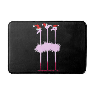 Tapete De Banheiro Três Flamingo de Natal