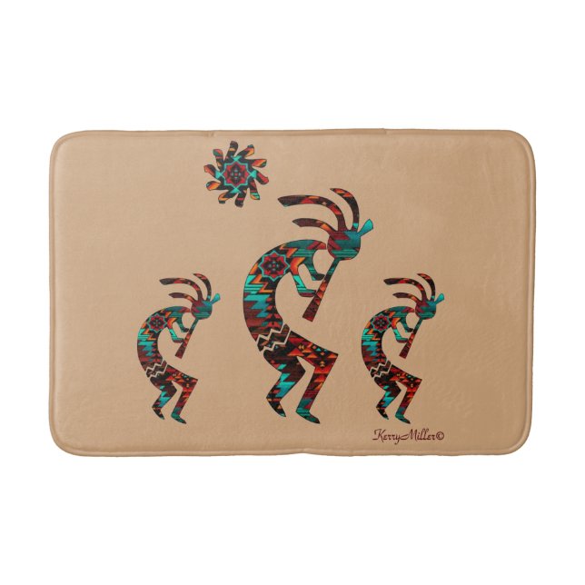 Tapete De Banheiro Três Southwest Kokopelli Bath Mat (Frente)