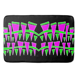 Tapete De Banheiro Triângulo Linhas Verde Rosa Dodle44c