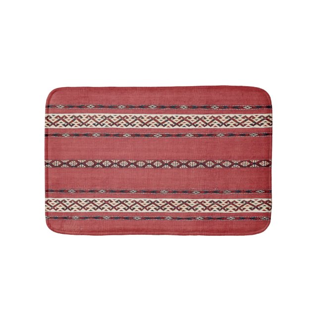 Tapete De Banheiro Triângulo Strike Kilim II Red Black White (frente)