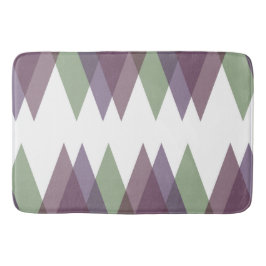 Tapete De Banheiro Triângulos Mauve e Verde