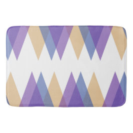 Tapete De Banheiro Triângulos roxos, azuis e amarelos