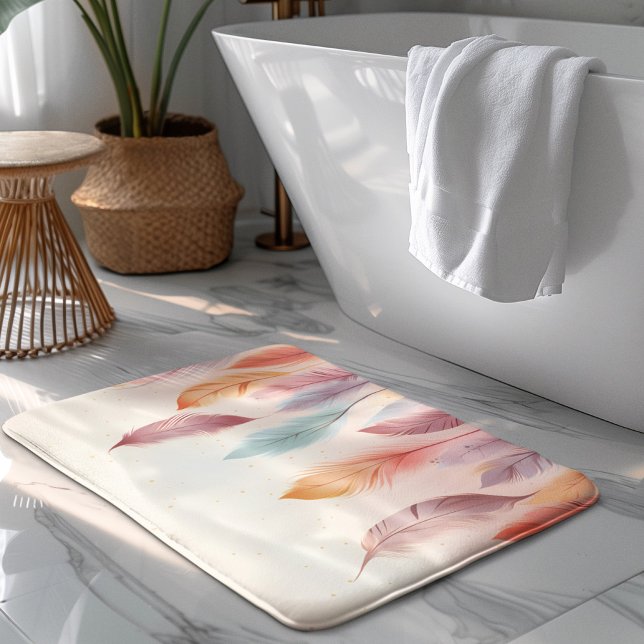 Tapete De Banheiro Tribo Indiana de Penas Americanas Nativas (Criador carregado)