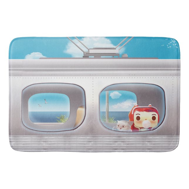 Tapete De Banheiro Trilha de Comboio com Cat (Frente)