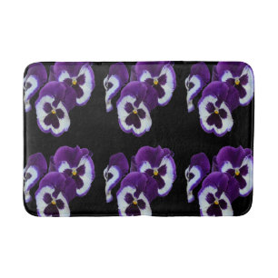 Tapete De Banheiro Trio de Bloomias de Pansy Branca Roxo: Harmonia de