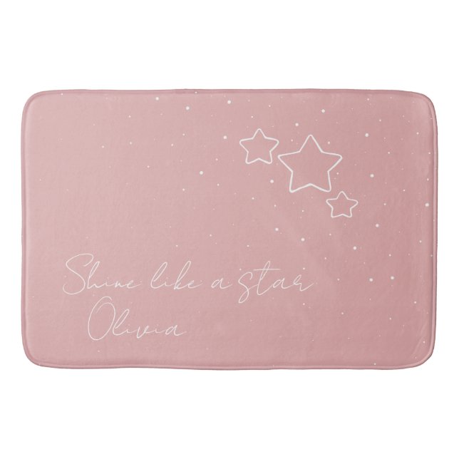 Tapete De Banheiro Trio de Estrelas a Rosa e Branco com mensagem e no (Frente)