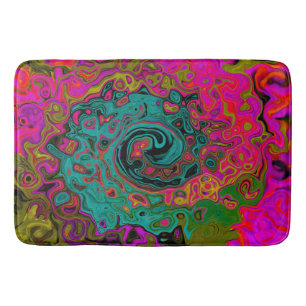 Tapete De Banheiro Trippy Turquoise Abstrato Retro Liquid Swirl