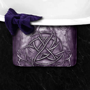 Tapete De Banheiro Triquetra Trinity Knot Purple Faux Metal