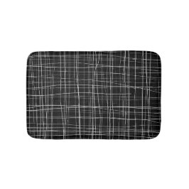 Tapete De Banheiro Triturado a preto e branco