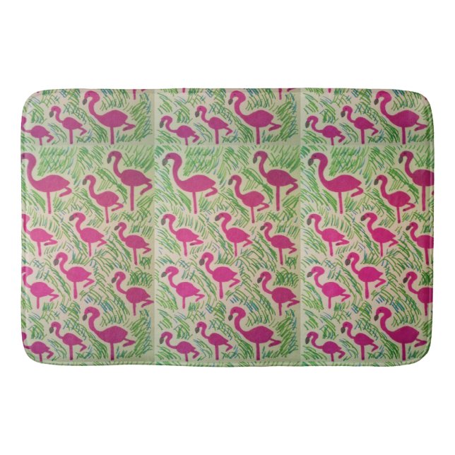 Tapete De Banheiro Tropical Flamingo Bath Mat (Frente)