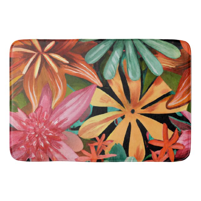 Tapete De Banheiro tropical/havaiano/floral/floral (Frente)