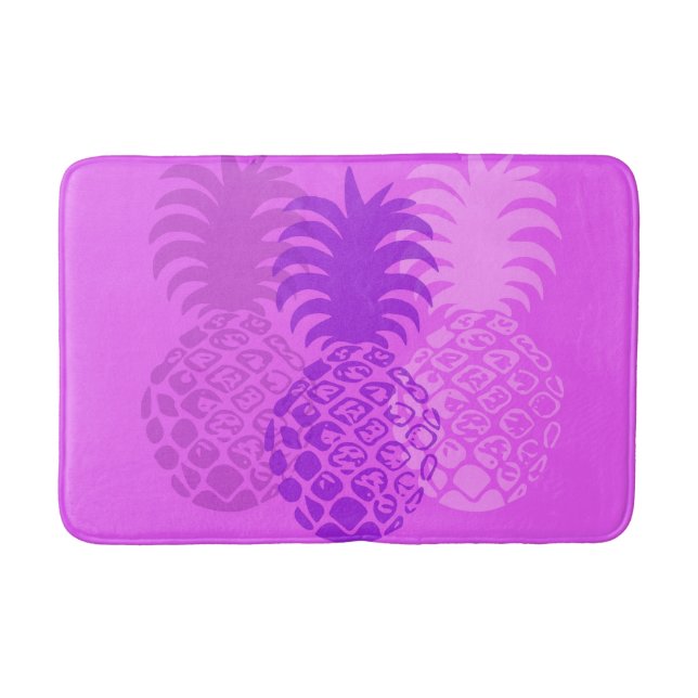 Tapete De Banheiro Tropical Hawaiana Momona Pineapple - Violet (Frente)