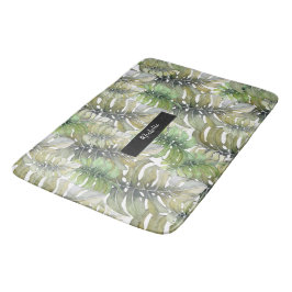 Tapete De Banheiro Tropical Monstera Palm Green