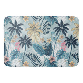 Tapete De Banheiro Tropical Palm Trees Monstera Beach