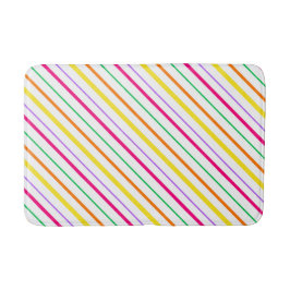 Tapete De Banheiro Tropical Pink Green Orange Yellow Stripes