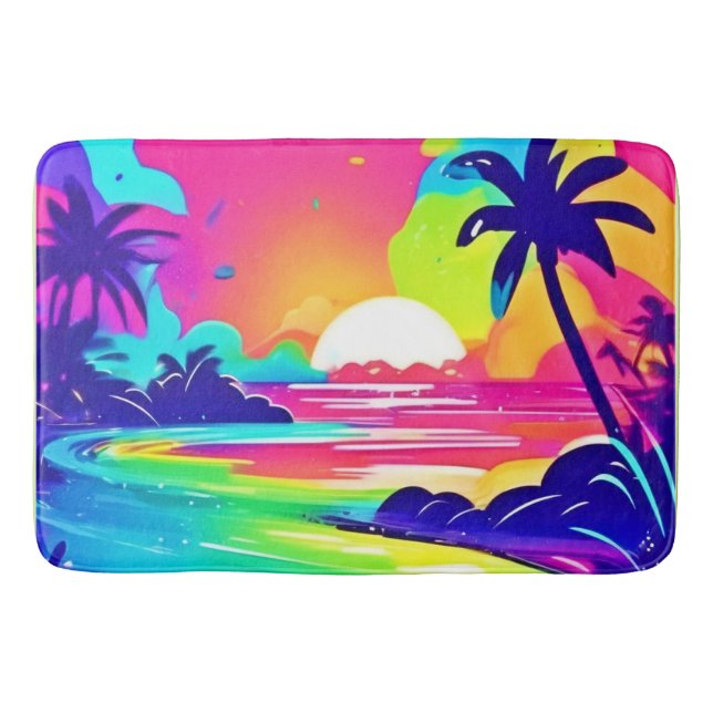 Tapete De Banheiro Tropical Rainbow Beach Dream (Frente)