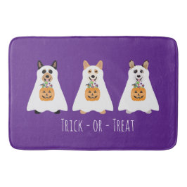 Tapete De Banheiro Truque Ou Tratar Cães Fantasmas De Corgi Halloween