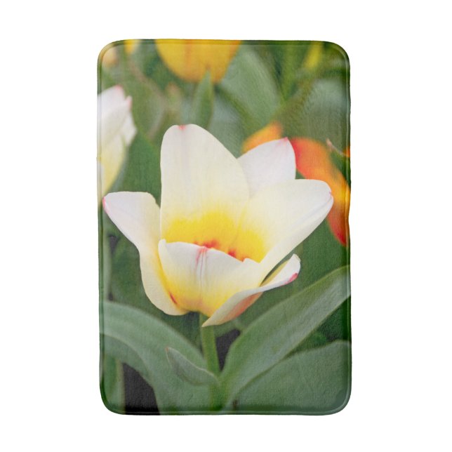 Tapete De Banheiro Tulipa branca (Frente Vertical)