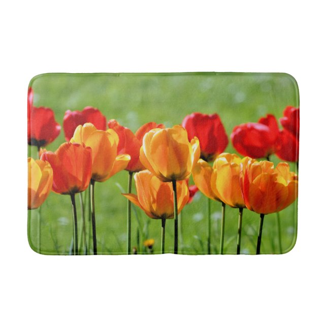 Tapete De Banheiro Tulipas Amarelas E Vermelhas (Frente)