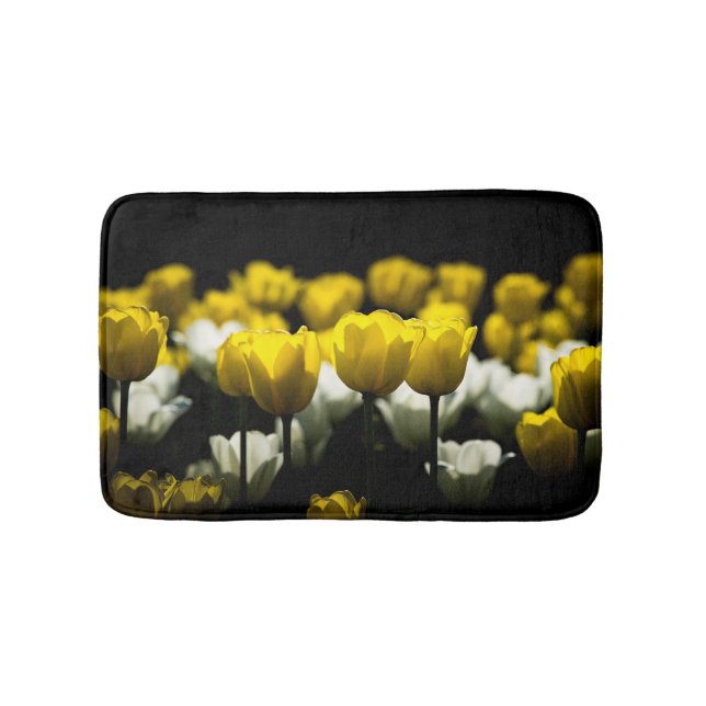 Tapete De Banheiro Tulipas Amarelo E Branco (frente)