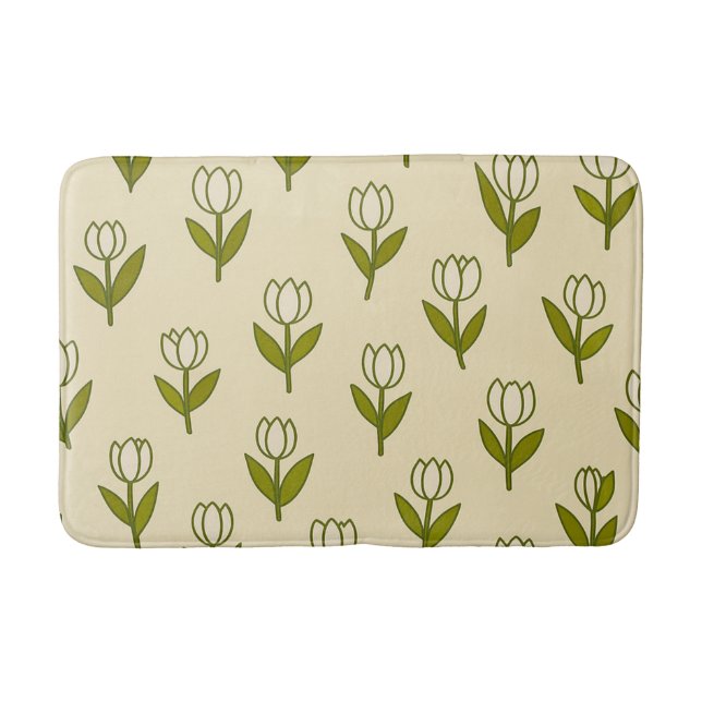 Tapete De Banheiro Tulipas Brancas Bath Mat (Frente)