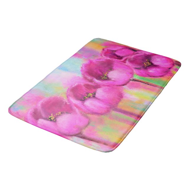 Tapete De Banheiro Tulipas Rosa Púrpuras Bath Mat (Angulado)