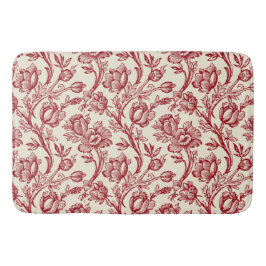 Tapete De Banheiro Tulipas Vermelhas e Creme Toile - Decoração Rústic