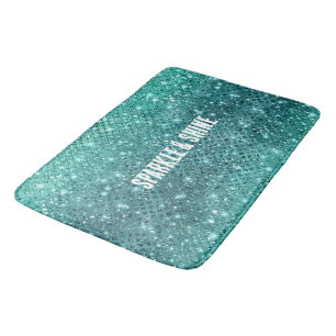 Tapete De Banheiro Turquesa Aqua Green Sparkle
