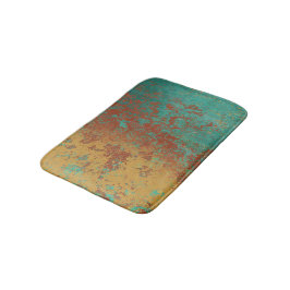 Tapete De Banheiro Turquesa de Cobre Textura Castanho Azul Laranja