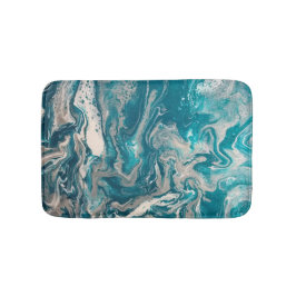 Tapete De Banheiro Turquoise Abstrato Bath Mat Pequeno