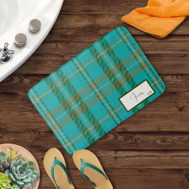Tapete De Banheiro Turquoise Bath Mat Moderna Xadrez