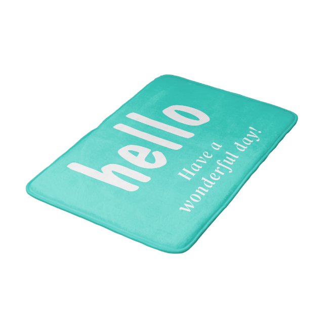 Tapete De Banheiro Turquoise Hello Typografia (Angulado)
