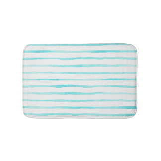 Tapete De Banheiro Turquoise Stripes Coastal Bath Mat