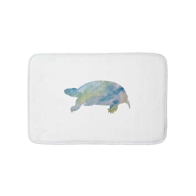 Tapete De Banheiro Turtle Watercolor Painting Mat (frente)