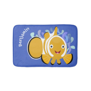 Tapete De Banheiro Um desenho animado de animação de peixe-palhaça