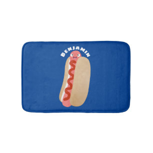 Tapete De Banheiro Um desenho animado e engraçado de Weiner