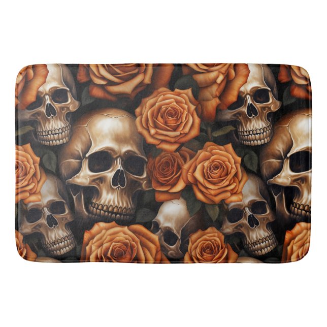 Tapete De Banheiro Um design da série A Skull and Roses 9 (Frente)