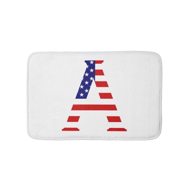 Tapete De Banheiro Um Monograma sobreposto à bandeira dos EUA (frente)