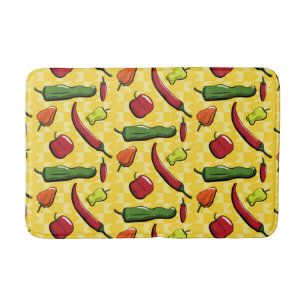 Tapete De Banheiro Um Mundo de Pimentos Chili Bath Mat
